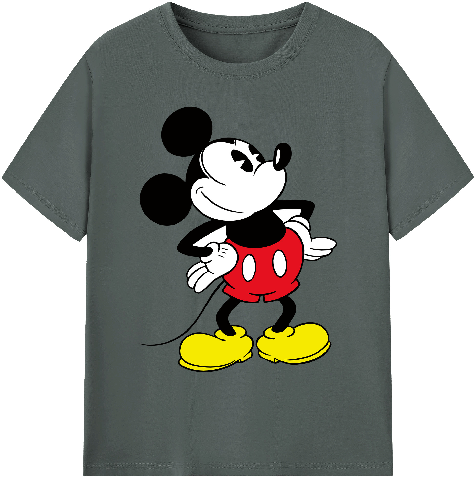 ミッキーマウス Mickey Mouse 綿100％ メンズ半袖Tシャツ｜肌触りやわらか＆通気性